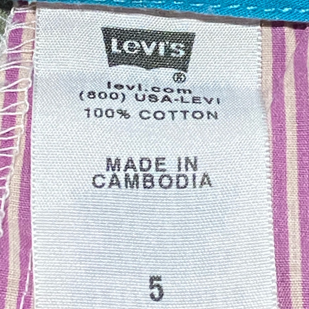 🌿 Levi’s Tab Twills Cargo Capri Pants Y2K (2003) – Olive Green – Size 5 - Picture 9 of 9